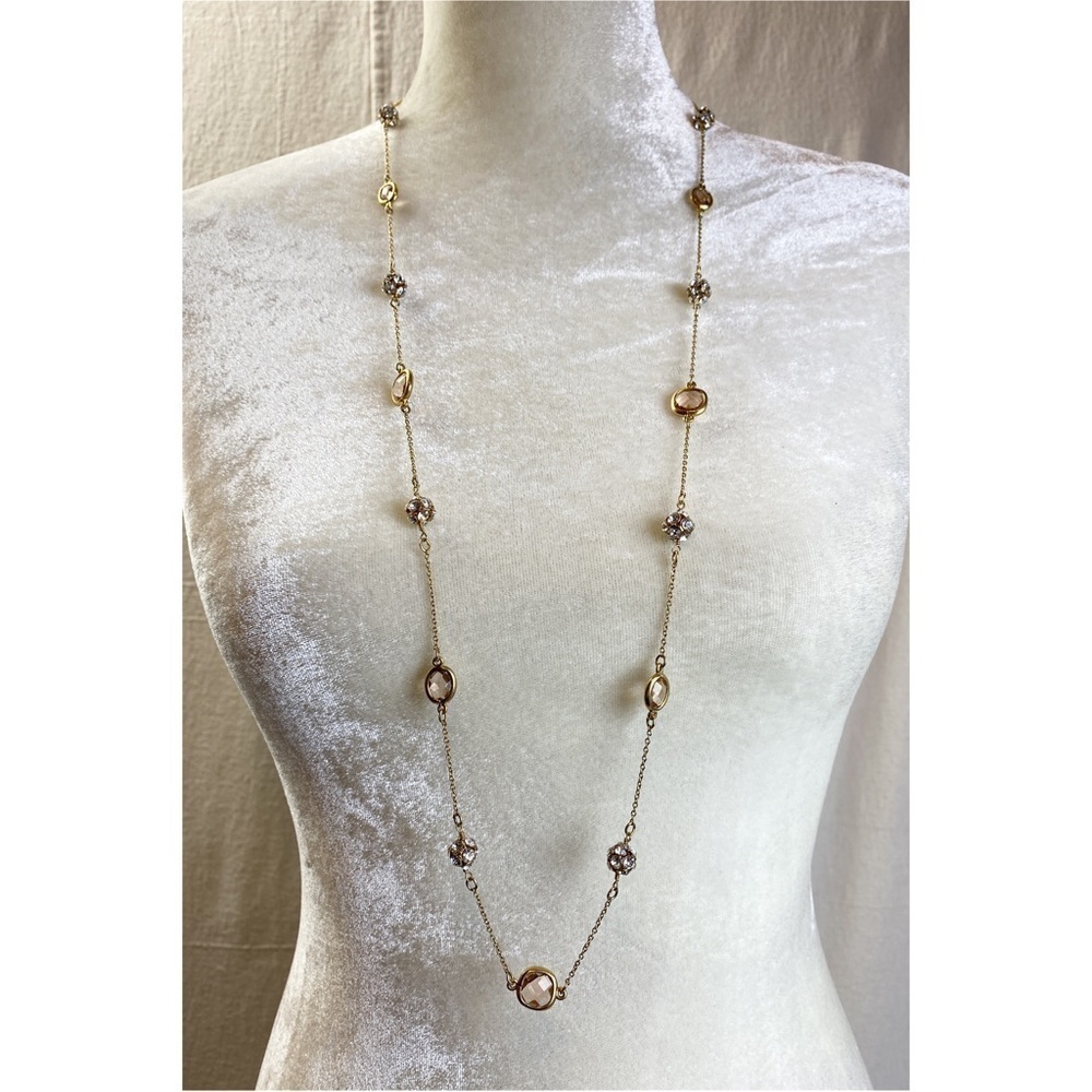 Stella & Dot Gem Station Gold Necklace